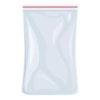 Realistic empty transparent plastic bag with zipper closing vector
