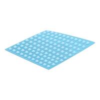 Blue non slip mat with suction cups is being isolated on white background vector