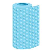 Blue bubble wrap roll for packing fragile items vector