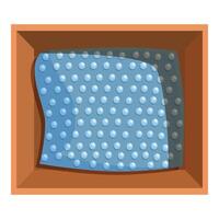 Cardboard box with bubble wrap protecting fragile item vector
