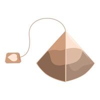 Pyramid tea bag hanging on string with blank label vector