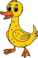 Cute Cartoon Duckling. Illustration Funny Baby Duck vector