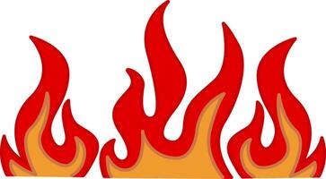 Fire illustration. Red Flame on a White Background vector
