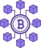 Blockchain Colored Icon. Cryptocurrency concept. Abstract Geometric Blockchain Network Technologies vector