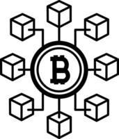Blockchain icon. Cryptocurrency concept. Abstract Geometric Blockchain Network Technologies vector