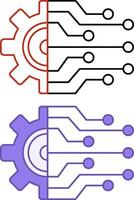 Digital Technology Icons. Illustration of Technology Gears. Business and Innovation Concept vector