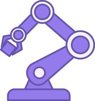 Robotic Color Icon. Illustration of an Industrial Robotic Arm. Technology Concept vector