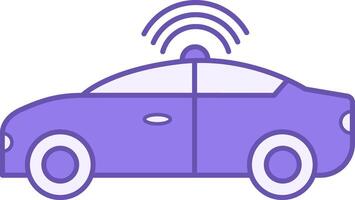 Autonomous Vehicle Color Icon. Illustration of an Unmanned Car. Technology Concept vector