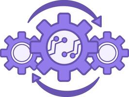 Automation Color Icon. Electronic Control. Workflow Icon. Technology Concept vector