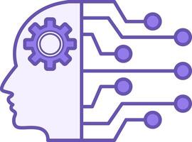 Colored Humanoid Icon. Smart Robot, Artificial Intelligence. Future Technologies Concept vector