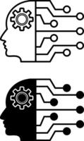 Humanoid icons. Smart Robot, Artificial Intelligence. Future Technologies Concept vector