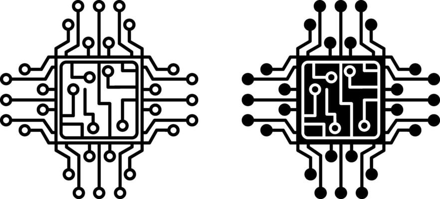 Circuit icons. Electronic Motherboard. Illustration of Connected Lines and Dots. Technology Concept