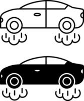 Flying Car Icons. Icon of Vehicle Taking Off. Future Technology Concept vector
