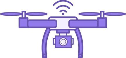 Colored Drone Icon. Drone Quadcopter with Action Camera. Technology Concept vector