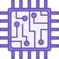 Colored Processor Icon. Semiconductor Processor Chip. Printed circuit board. Technology Concept vector