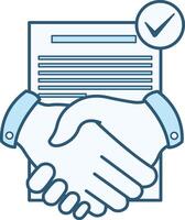 Agreement Color Icon. Signing the Contract and Handshake. Business and Teamwork Concept vector