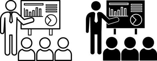 Presentation icons. Training a Group of People. Business and Teamwork Concept vector