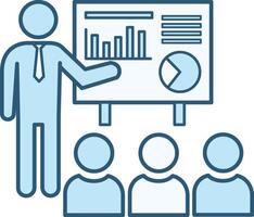 Colored Presentation Icon. Training a Group of People. Business and Teamwork Concept vector