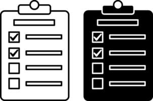 Planning icons. Questionnaire Icon with Task Items. Business and Teamwork Concept vector