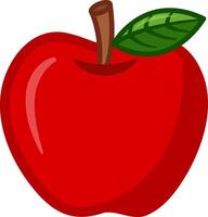 Red Ripe Apple. Symbol of Education and Science. Illustration for Farmers Market Menu. Healthy food design vector