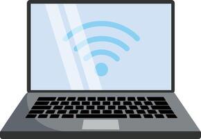 Modern Laptop with Blank Screen. Illustration of Opened Cartoon Laptop with Keyboard. PC for Study and Work vector