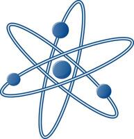 Color Atom. Symbol of science, education, scientific research, and nuclear physics. Illustration of electrons that rotate in orbits around the atomic nucleus vector