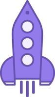 Colored Rocket Icon. Icon of Rocket Taking Off. Space Travel. Registration of the Project Launch. Symbol of Creative Idea vector