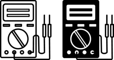 Multimeter icons. Black and White Electrical Service Icons. Electrical Measurements, Testing, and Troubleshooting. Car service concept vector