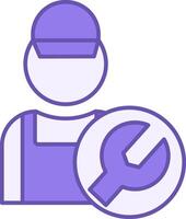 Technician Color Icon. Icon of auto mechanic and wrench. Car service concept vector