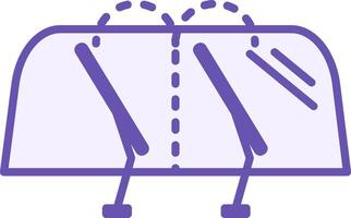 Colored Icon Wiper. Icon of Car Windshield with Two Windshield Wipers. Car service concept vector