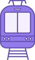 Colored Tram Icon. Light Rail Transport Icon. Front view vector