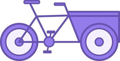 Cargo Bike Colored Icon. Icon of Delivery Bicycle with Shipping Box for Business. Traditional Pedicab, Courier Delivery. Transport Concept vector