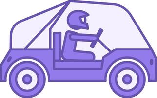 Buggy Colored Icon. Icon of a Man in a Helmet Riding a Buggy. Off-Road Vehicle. Transport Concept vector