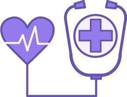 Colored Health Icon. Icon of Tonometer, Pulsating Heart, and Medical Cross. Healthy Lifestyle Concept vector