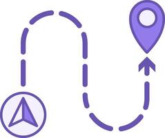 Colored GPS Icon. Shows the Start and End of the Road. Location Sign. Navigation System, Distance Measurement. Road Concept vector