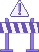Colored Icon Barrier. Fence and Danger Sign. Obstacle on the Way, Warning. Roads Concept vector