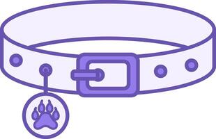 Dog Collar Color Icon. Collar with Keychain. Dog Walking Accessory. Pet Concept vector