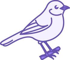 Colored Bird Icon. Sparrow Icon on Branch. Pet Concept vector