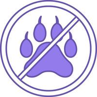 Colored Icon Not Allowed. Icon Of Animal Paw. Warning Sign. No Animals Allowed vector