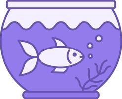 Colored Aquarium Icon. Icon of Aquarium with Floating Fish. Pet Concept vector