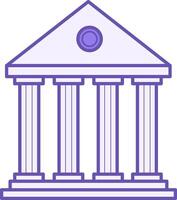 Colored Temple Icon. Icon of Ancient Building with Columns. Architecture of Greece vector