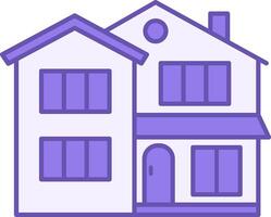 Villa Colored Icon. Icon of Modern Residential Building. Property, Mansion, Residence. Architecture Concept vector