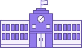 University Colored Icon. Icon of Modern University Building. College, School, Institute. Education and Architecture Concept vector