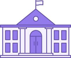 Government Building Color Icon. Icon of State Building, City Hall. Architecture Concept vector