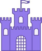 Colored Castle Icon. Icon of Medieval Fortress, Tower. Fairytale Building. Architecture Concept vector
