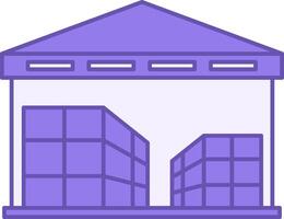 Colored Warehouse Icon. Icon of Warehouse Building with Product. Safe Storage and Movement of Cargo. Architecture Concept vector