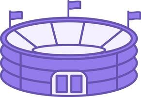 Stadium Color Icon. Icon of Sports Stadium Building. Arena with Flags, Sports Complex. Architecture Concept vector