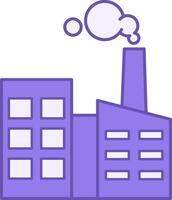 Factory Color Icon. Industrial Building Icon. Architecture and Manufacturing Concept vector