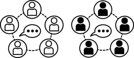Community Icons. Icon of United Group of People with Common Interests. Communication and Teamwork Concept vector