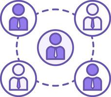 Colored Team Icon. Icon of Group of People Working Together. Business and Teamwork Concept vector